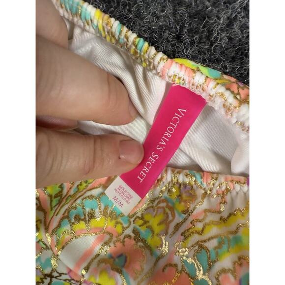 Victoria’s Secret Bikini Set – White Bandeau Halter Top & Paisley Bottom – M - Picture 7 of 7